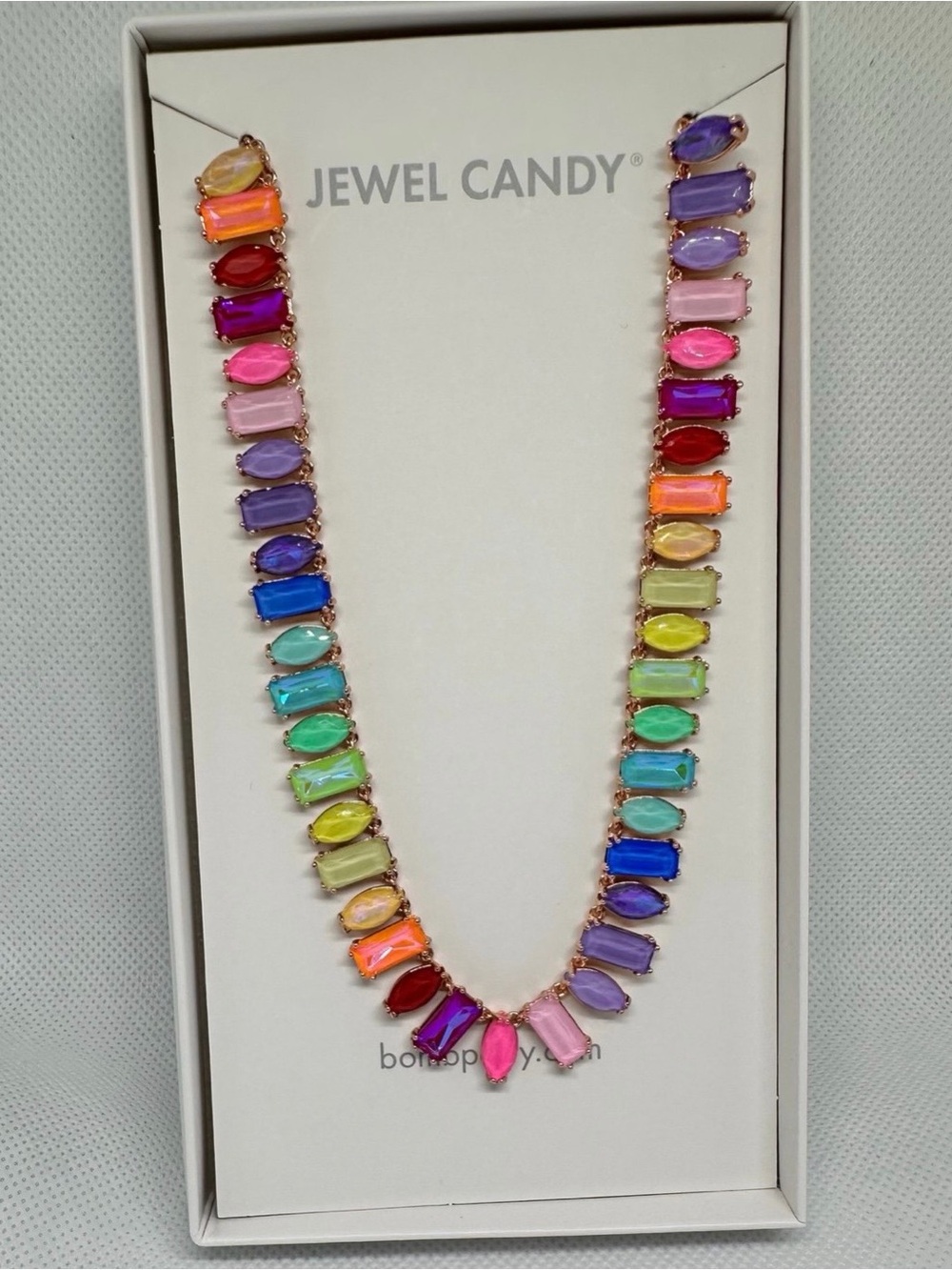 Jewel Candy Necklace (pastel rainbow taffy)